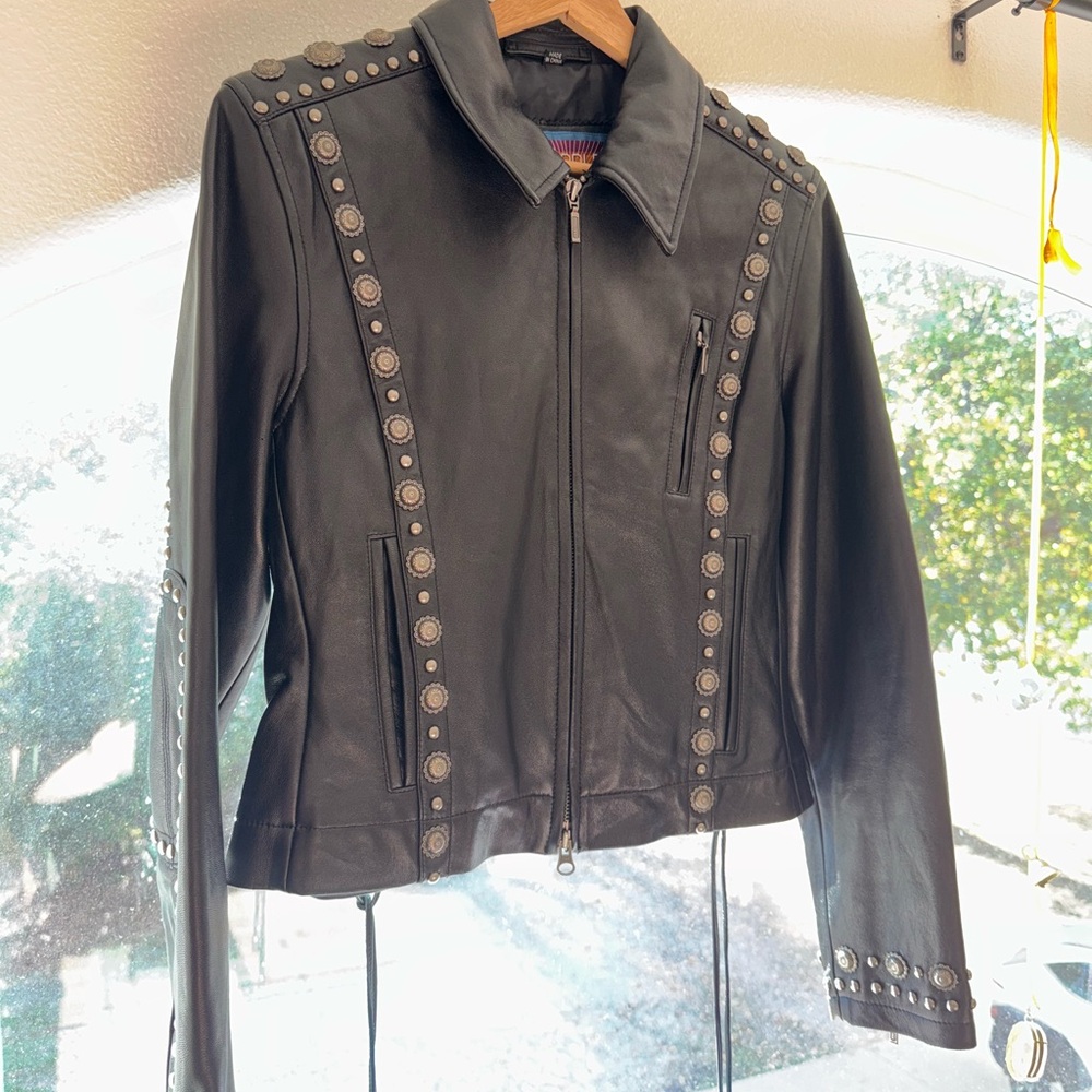 Studded Black Leather Jacket